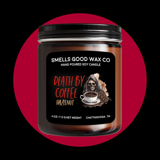 Death By Coffee (Hazelnut) 3.6 OZ Soy Candle