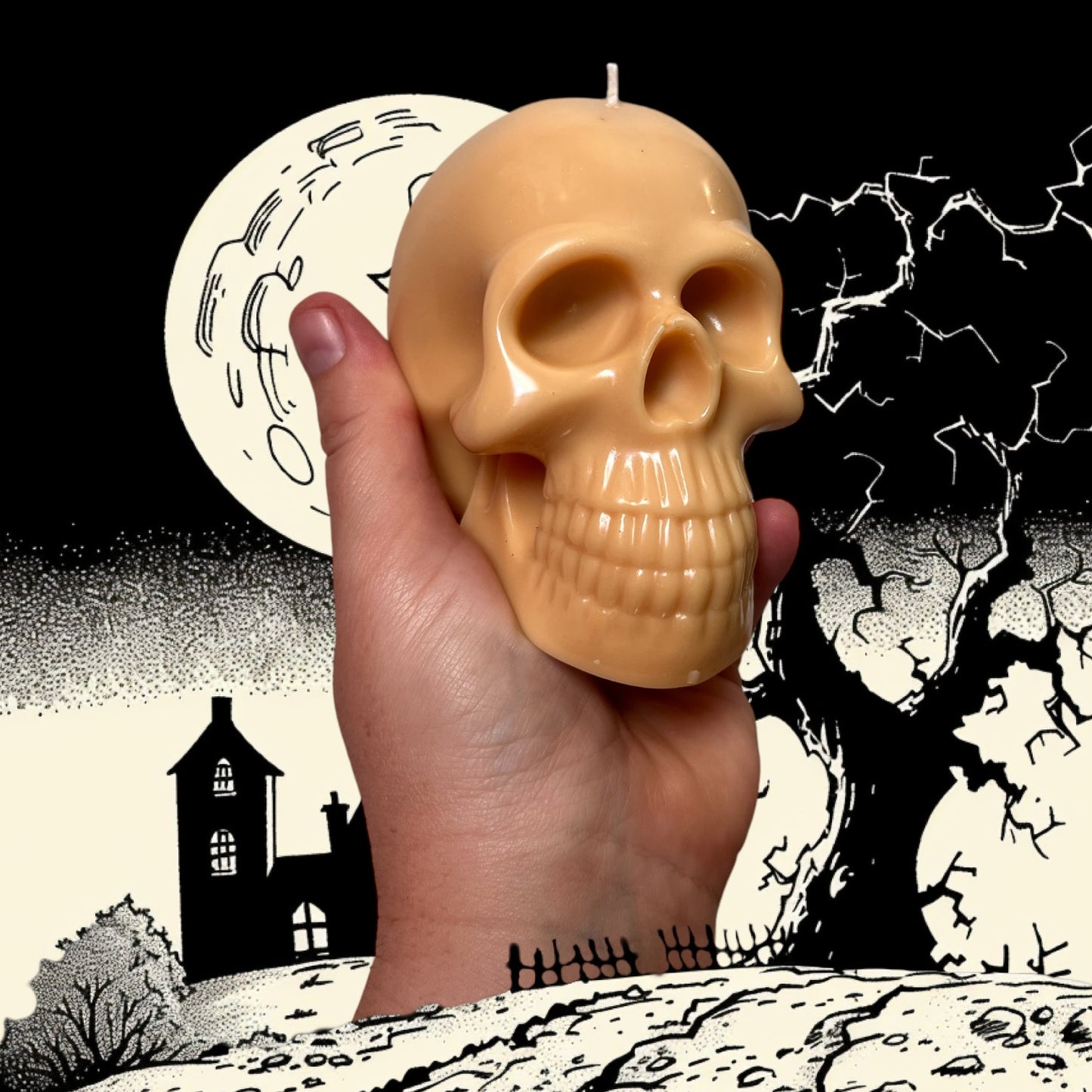 Bleeding Skull Candle