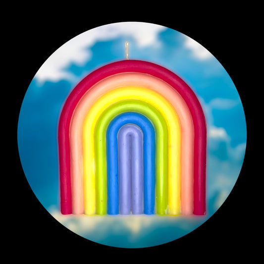 Rainbow Pillar Candle