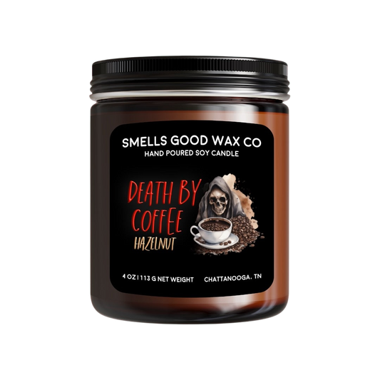 Death By Coffee (Hazelnut) 3.6 OZ  Soy Candle
